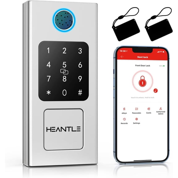HEANTLE Smart Lock Biometric Deadbolt with Fingerprint Identification, Auto Lock