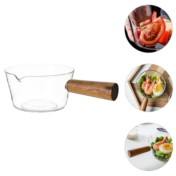 HEANUJJ Glass Saucepan 1 Pc Cooking Pot in Assorted Colors, Perfect for Travel, Camping, and Everyday Kitchen Use