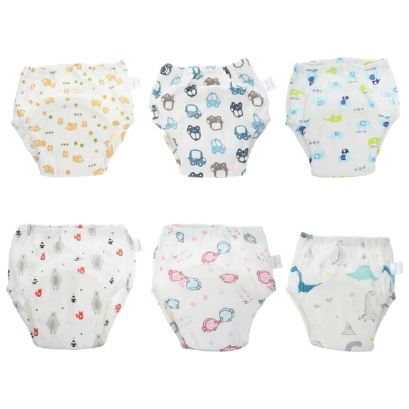 HEANUJJ 6-Pack Breathable White Baby Pants for Newborns, Soft Cotton Infant Leggings, Random Style Set