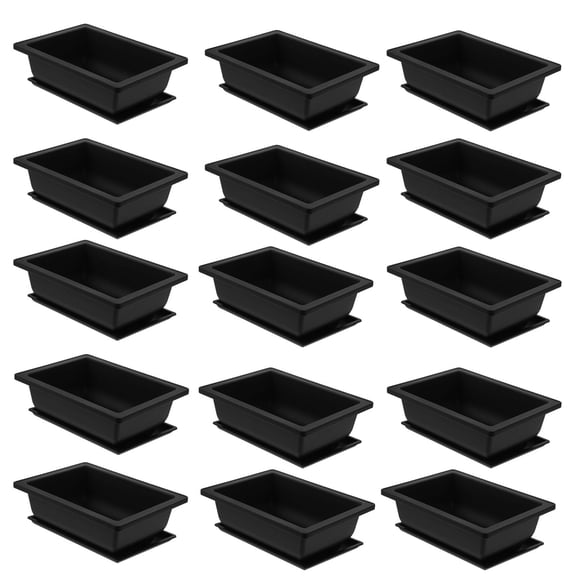HEANUJJ Black Rectangular Planter Pots Set for Indoor and Outdoor Garden Planting, Flower Containers