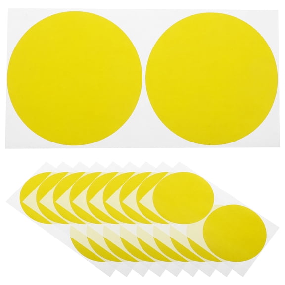 HEANUJJ 10Sheets Yellow Round Label Stickers Easy Peel Adhesive Circle Dots for Organization