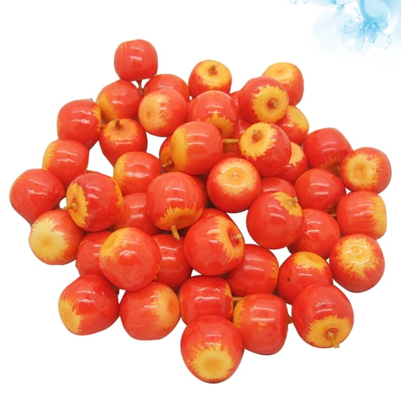 HEANUJJ 100Pcs Red Simulation Fruit Artificial Apples Photo Props for Store Table Decoration