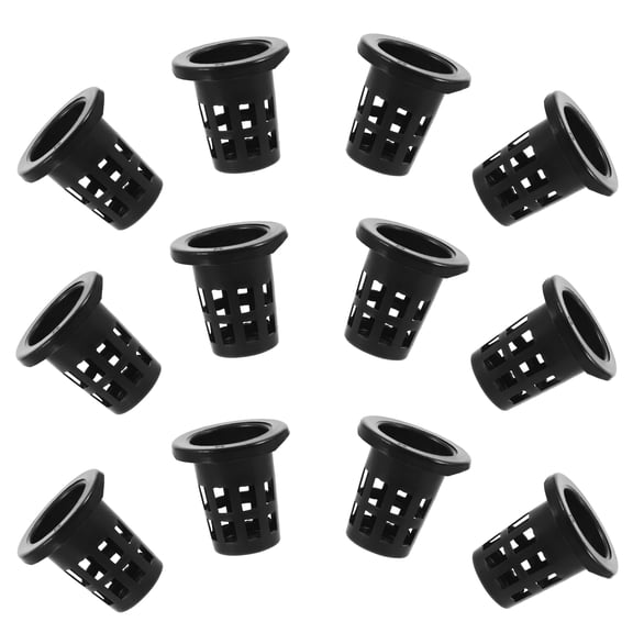 HEANUJJ 100Pcs Garden Net Pots Black Plastic for Hydroponic Planting and Garden Containers