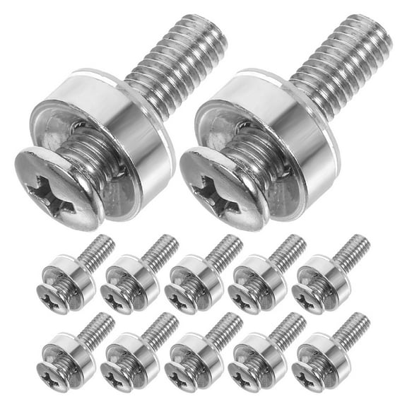 HEANUJJ 100-Pack Stainless Steel Cage Screws for Server Racks, Wear-Resistant Hardware for Network Shelving