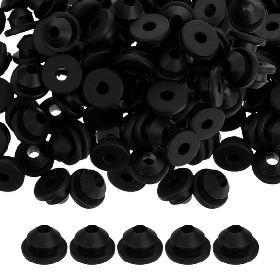 HEANUJJ 100Pcs Black Rubber Cable Sleeves Floor Wire Protector Grommets for Metal Post Railing