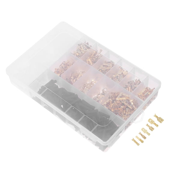 HEANUJJ 1050Pcs Wire Connector Crimp Terminals Brass Quick Connect with Heat Shrink Tubes for Wiring