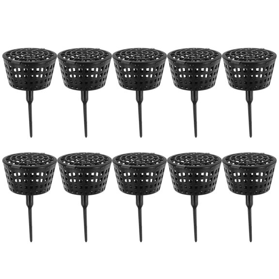 HEANUJJ 10Pcs Black Plastic Fertilizer Box with Lid for Bonsai Orchid and Small Plants