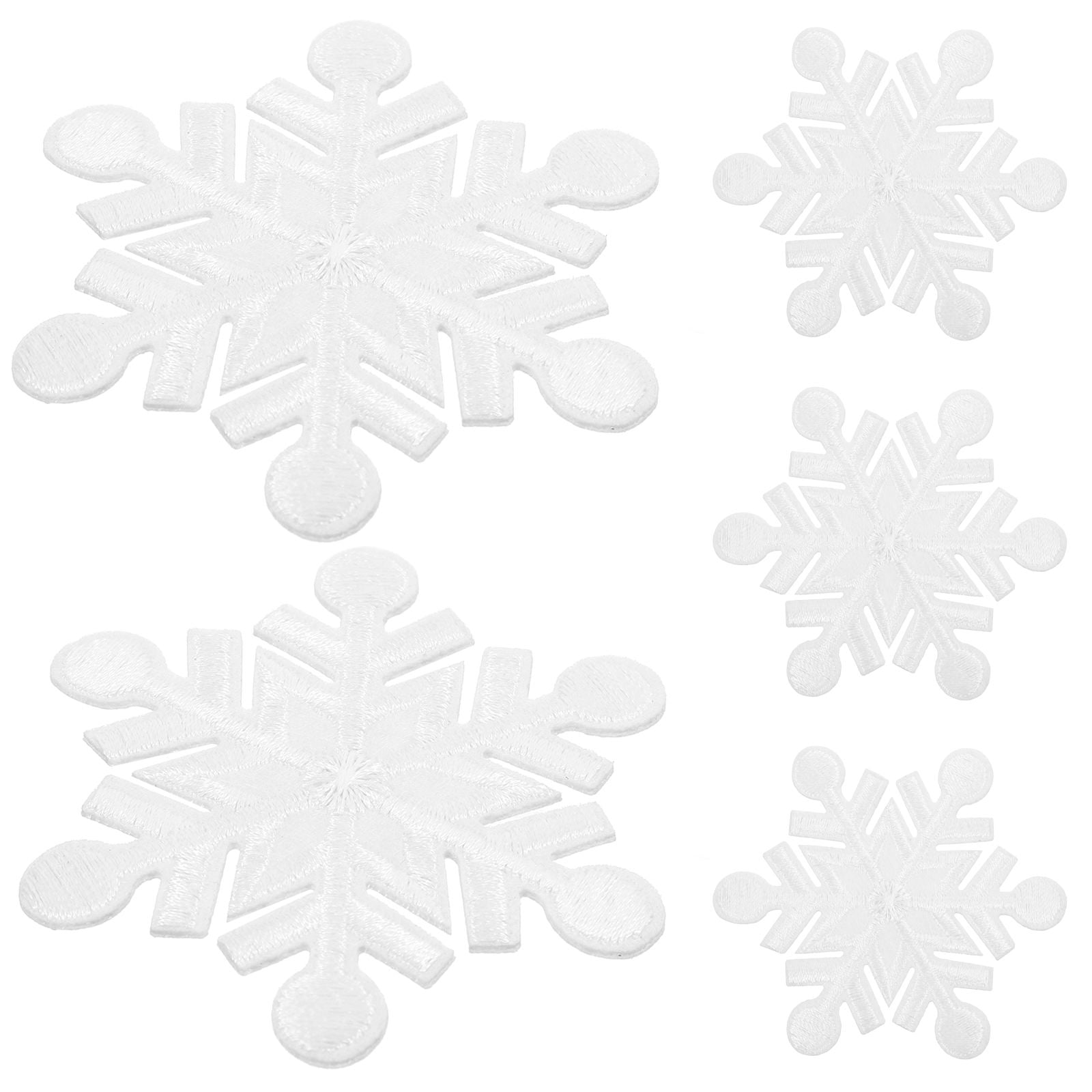Snowflake Iron On Patches – 10 Pack, 2.55 Inch, White Embroidered Appliques For Christmas DIY & Repair