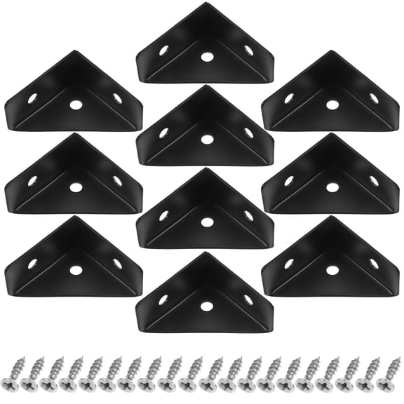 HEANUJJ 10Pcs Black Shelving Brackets for Walls Thick Cold Rolled Steel Furniture Support