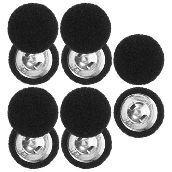 HEANUJJ Black Fuzzy Metal Round Buttons for Sewing and DIY Projects 10Pcs