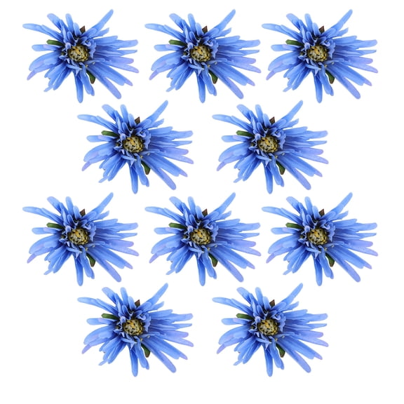 HEANUJJ 10Pcs Blue Silk Daisy Faux Flowers for Home Wedding Decoration Craft Use