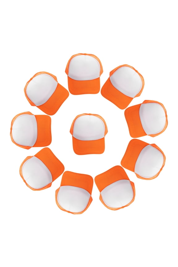 10Pcs Orange Unisex Baseball Cap for Daily Dressing