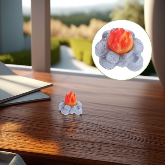 HEANUJJ 10Pcs Bonfire Decorations with Multi Resin Mini Bonfire for Garden Ornament Miniature Setting