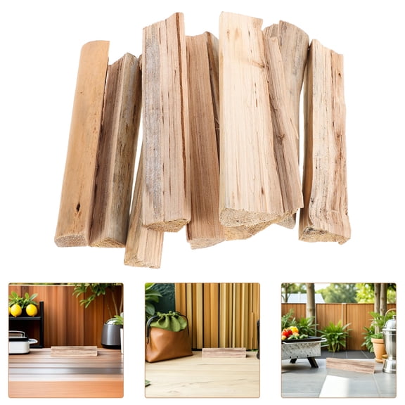 HEANUJJ 10Pcs Efficient Light Brown Firewood Logs for Indoor Fireplace and Portable Fire Pit Burning