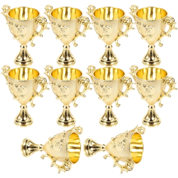 HEANUJJ 10Pcs Chic Prize Trophy Golden Plastic Trophy Encourage Children for Award Ceremony and Competition