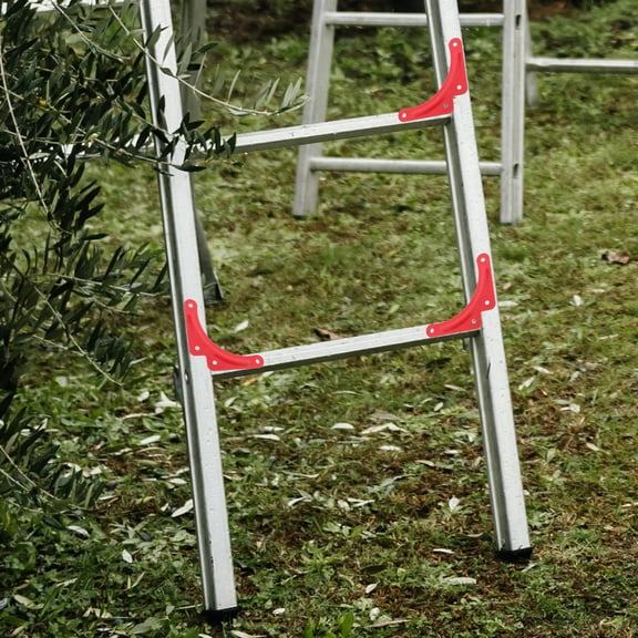 HEANUJJ 10Pcs Iron Ladder Reinforcement Brackets Red for Easy Installation and Improved Ladder Stability