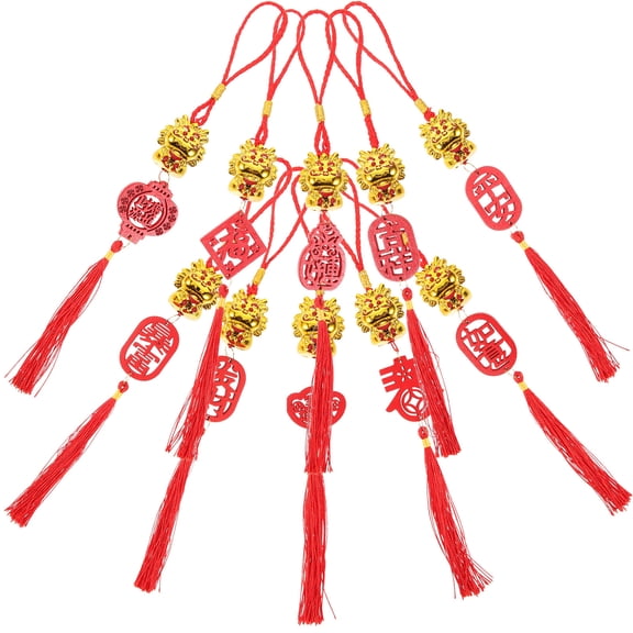 HEANUJJ 10pcs Golden Dragon Hanging Decorations for Chinese New Year Festival and Home Celebration
