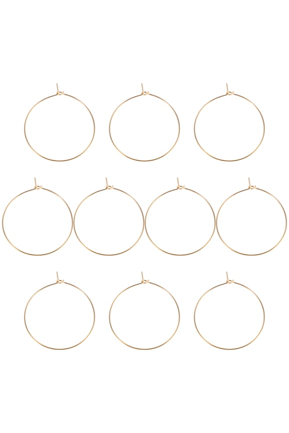 10Pcs Oversized Thin Golden Hoop Earrings Elegant Lightweight Metal Jewelry