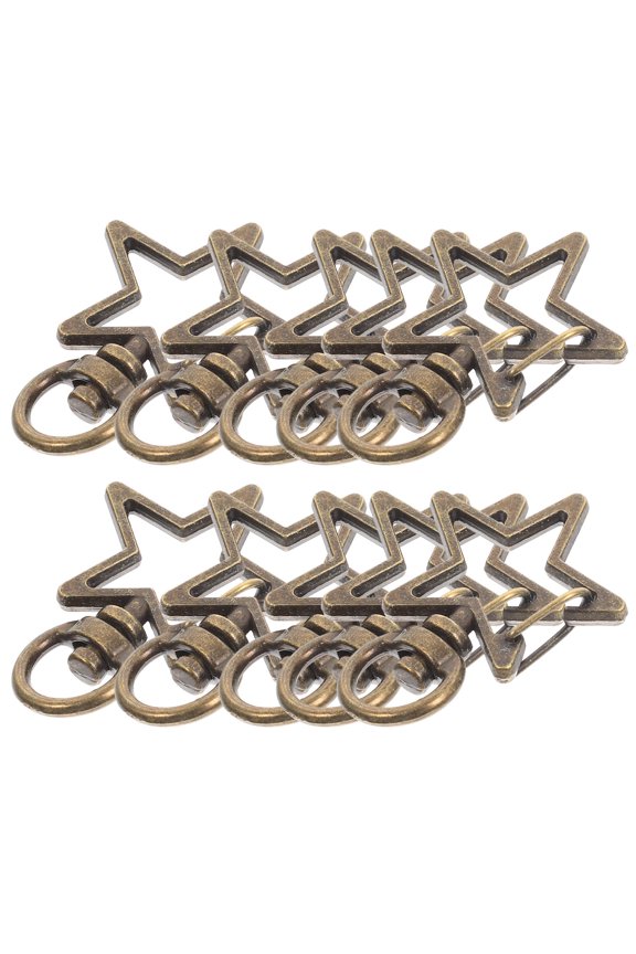 10Pcs Spring Universal Lobster Clasps Dark Brown Metal Buckles for Handmade Keychains