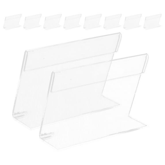 HEANUJJ 10Pcs Lightweight Transparent Acrylic Price Label Holder for Shops and Events
