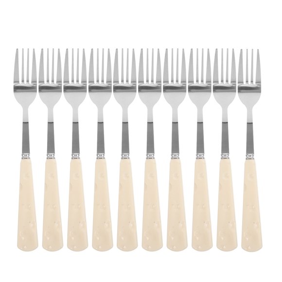HEANUJJ 10pcs Faux Ceramic Pasta Forks in Cute Design for Home Users Outdoor Picnics