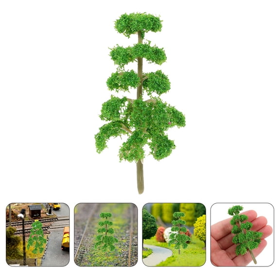 HEANUJJ 10pcs Model Trees Plastic Green Miniature Model Pieces Crafters Miniature Landscaping