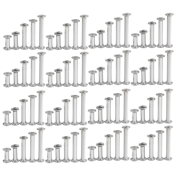 HEANUJJ 120pcs Screw Spike Silver Rivets for Book Binding Projects Steel Fasteners