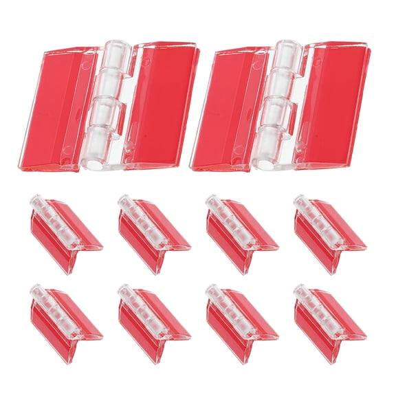 HEANUJJ 12Pcs Self Adhesive Transparent Plastic Hinges Acrylic Material for Display Stands