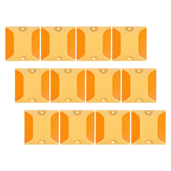 HEANUJJ 12Pcs High Visibility Yellow Reflective Sidewalk Markers ABS for Driveway and Road Safety