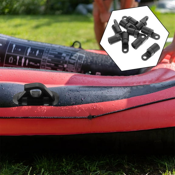 HEANUJJ 12Pcs Cord End Hooks Black Pom Bungee Cord Fasteners for Outdoor Water Activities