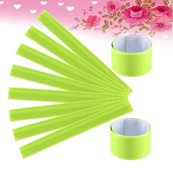 HEANUJJ 12Pcs Sports Reflective Strap Fluorescent Green for Jogging and Walking Safety
