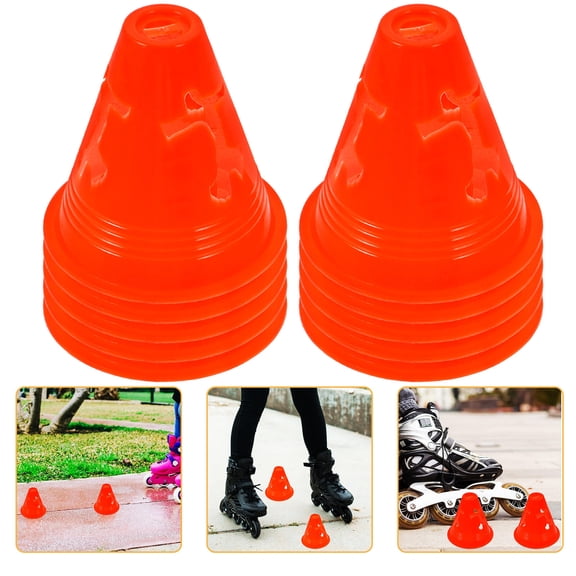HEANUJJ 12Pcs Compact Orange Practice Cones for Outdoor Sports Training Stability Flat Bottom Design