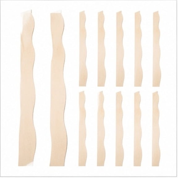 HEANUJJ 12Pcs Unfinished Wood Wave Trim for Home Cabinet, Shelf, and Door Frame Decoration Beige