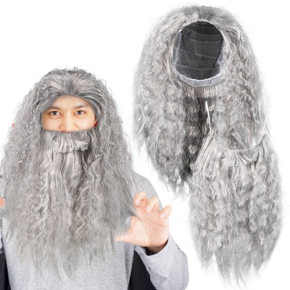 HEANUJJ 12Set Grey Beard with Removable Feature for Cosplay Party