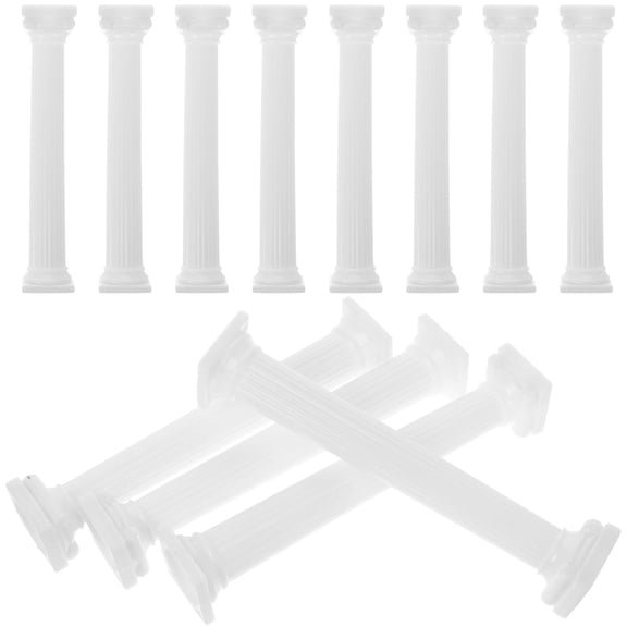HEANUJJ 12Pcs White Plastic Roman Column Statue for Desk Decoration and Photo Prop