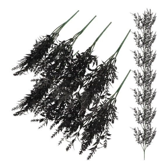 HEANUJJ 15Pcs Fake Lavender Flower Stems Black Artificial Lavender Bunch for Festival and Party Decor