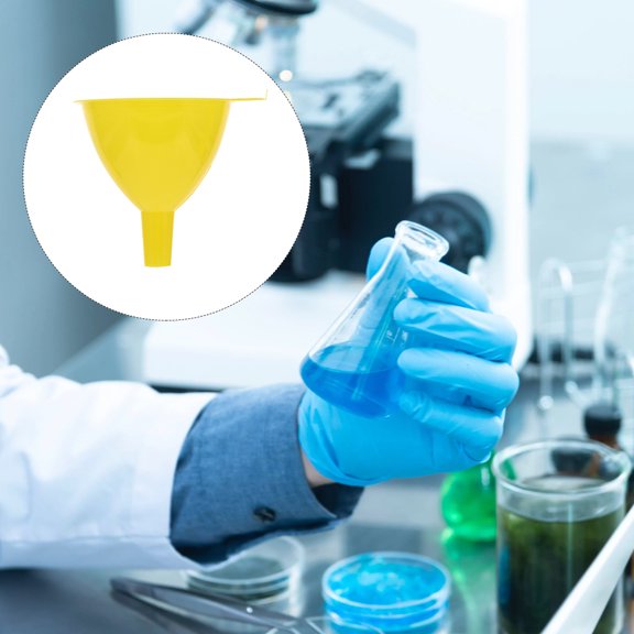 HEANUJJ 15Pcs Triangle Yellow Plastic Funnels for Lab Use Durable Lightweight and Easy Storage