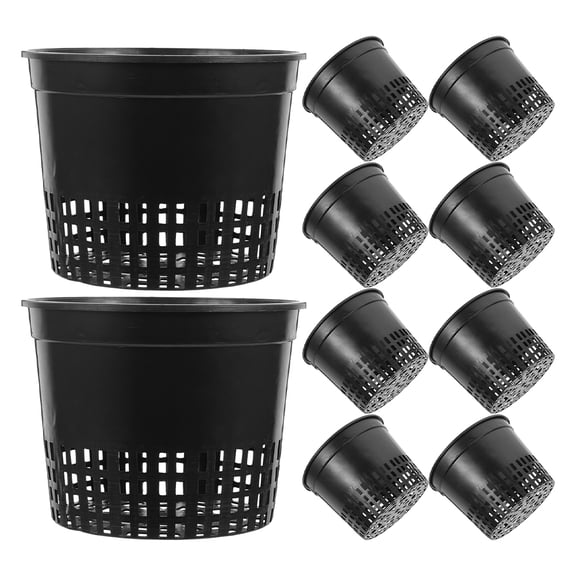 HEANUJJ 15Pcs Hydroponic Basket Pots Black Plastic Net Cups for Moisture Retention