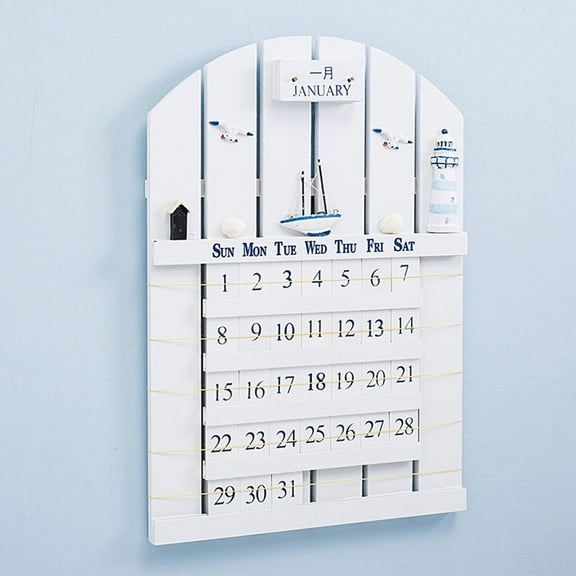 HEANUJJ 1-Pack Perpetual Wall Calendar Made from MDF for Home, Office, Kitchen Use - and Stylish Display