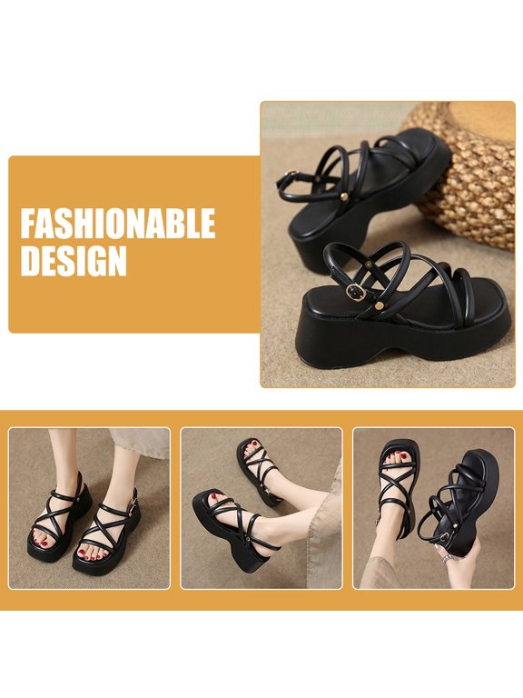 1Pair Roman Wedge Sandals with Durable Build and Non Slip Sole Ideal for Poolside and Summer Beach Shoes
