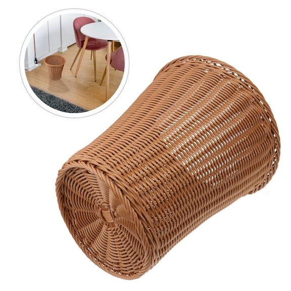 HEANUJJ 1Pc Weaving Rubbish Container Light Brown Eco Friendly and Stylish Storage