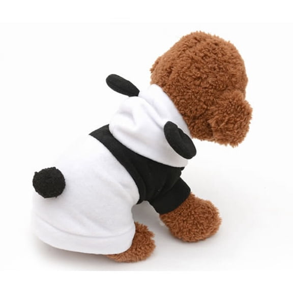 HEANUJJ 1Pc Comfortable White Polyester Dog Clothes Panda Shaped Pet Costume Autumn Winter