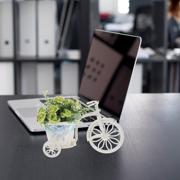 HEANUJJ 1Pc Stylish Bike Shaped Flower Shelf Desktop Plant Rack for Bedroom Decoration