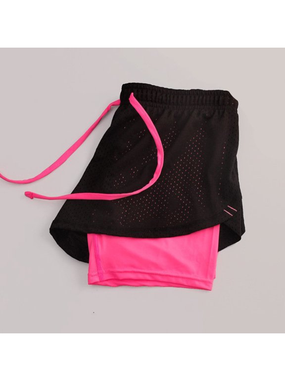 1Pc Two Layer Shorts Moisture Wicking Shorts with Four Way Stretch Fabric Ideal for Summer Yoga Outfit
