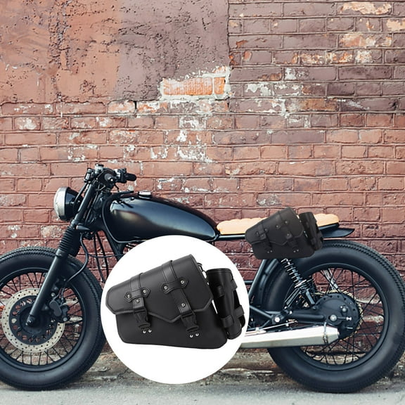 HEANUJJ 1Pcs Swingarm Bags for Motorcycles Black PU Ergonomic Design for Mountain Bike