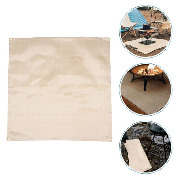 HEANUJJ Fire Resistant Thermal Blanket Beige Silicone Coated Safety Blanket 1 Piece for Home and Outdoor Use