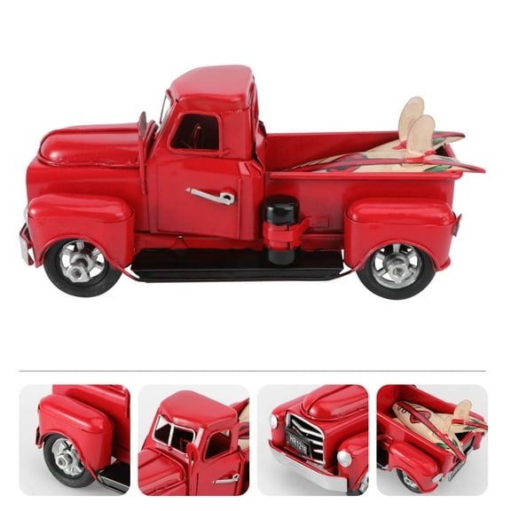 HEANUJJ Red Retro Truck Metal Car Model Toy for Kids and Adults Collectible Vintage Vehicle