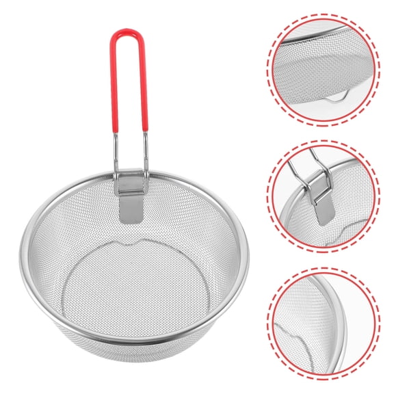 HEANUJJ Noodle Cook Basket Stainless Steel Round Design Filtering Home Cooks 1Pack