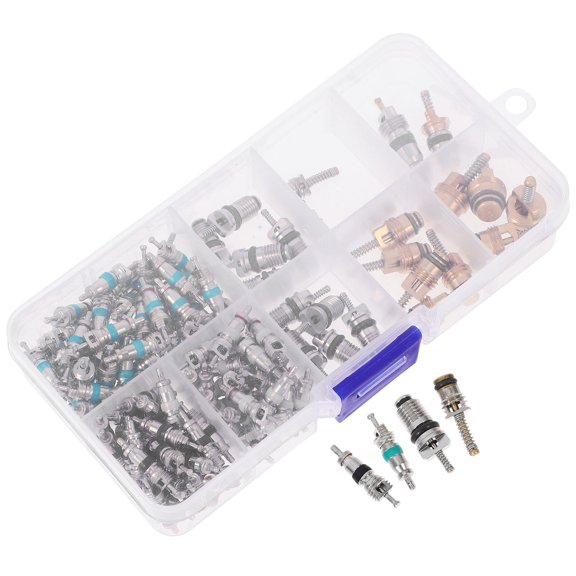 HEANUJJ 1Set Automotive Air Conditioner Valve Core Kit Iron Valve Stem Repair for Car Air Conditioning System