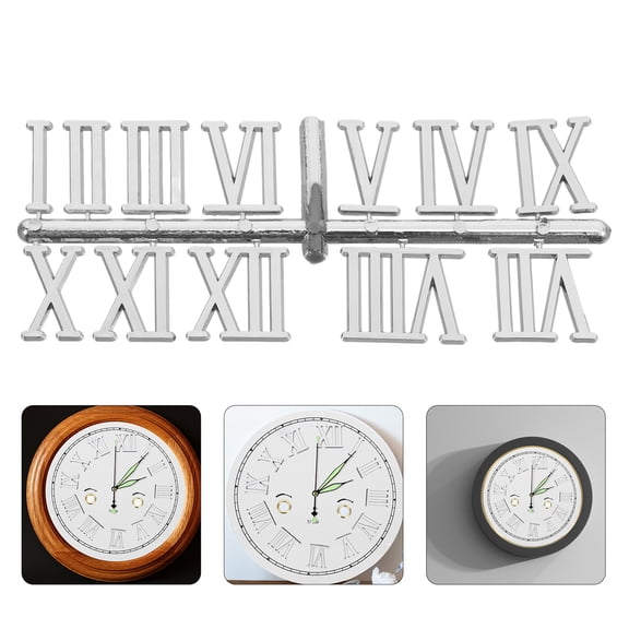 HEANUJJ 1Set Clock Making Kit with Electroplated Roman Numeral Clock Hands and Numbers